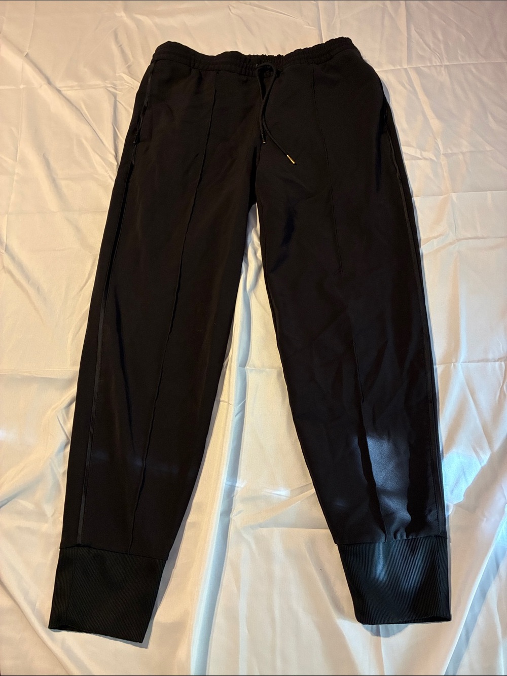 Athleta Black Women's Track Joggers with Ribbed Ankles